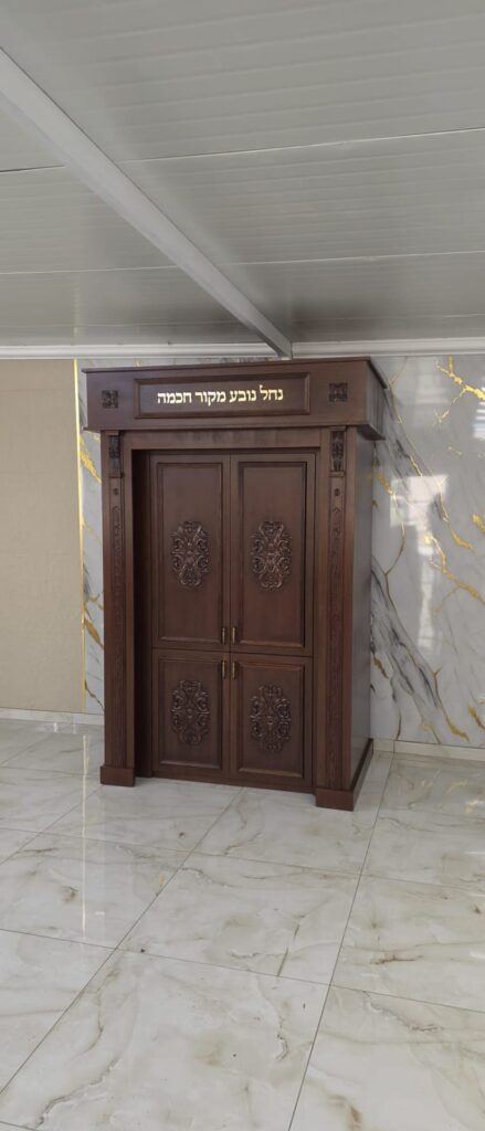 Ornate Aron Kodesh for a Breslov synagogue in Safed