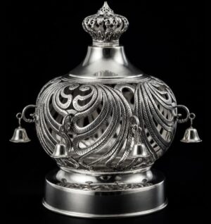Silver-plated Torah scroll crown – Ateret Hod