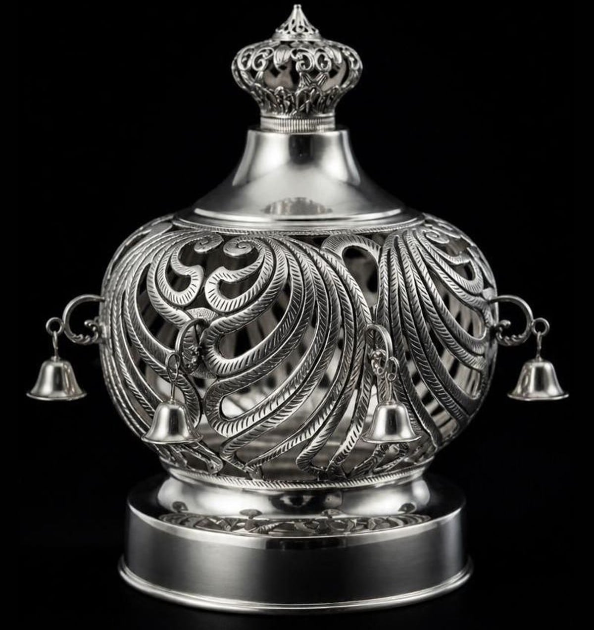 Silver-plated Torah scroll crown – Ateret Hod