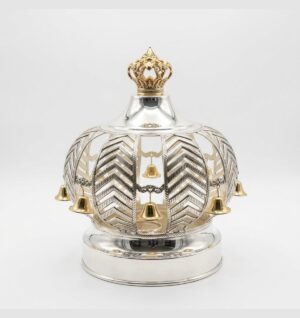 Silver-plated Torah scroll crown – Hila crown