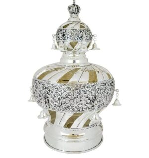 Silver-plated Torah scroll crown – Ateret Chen