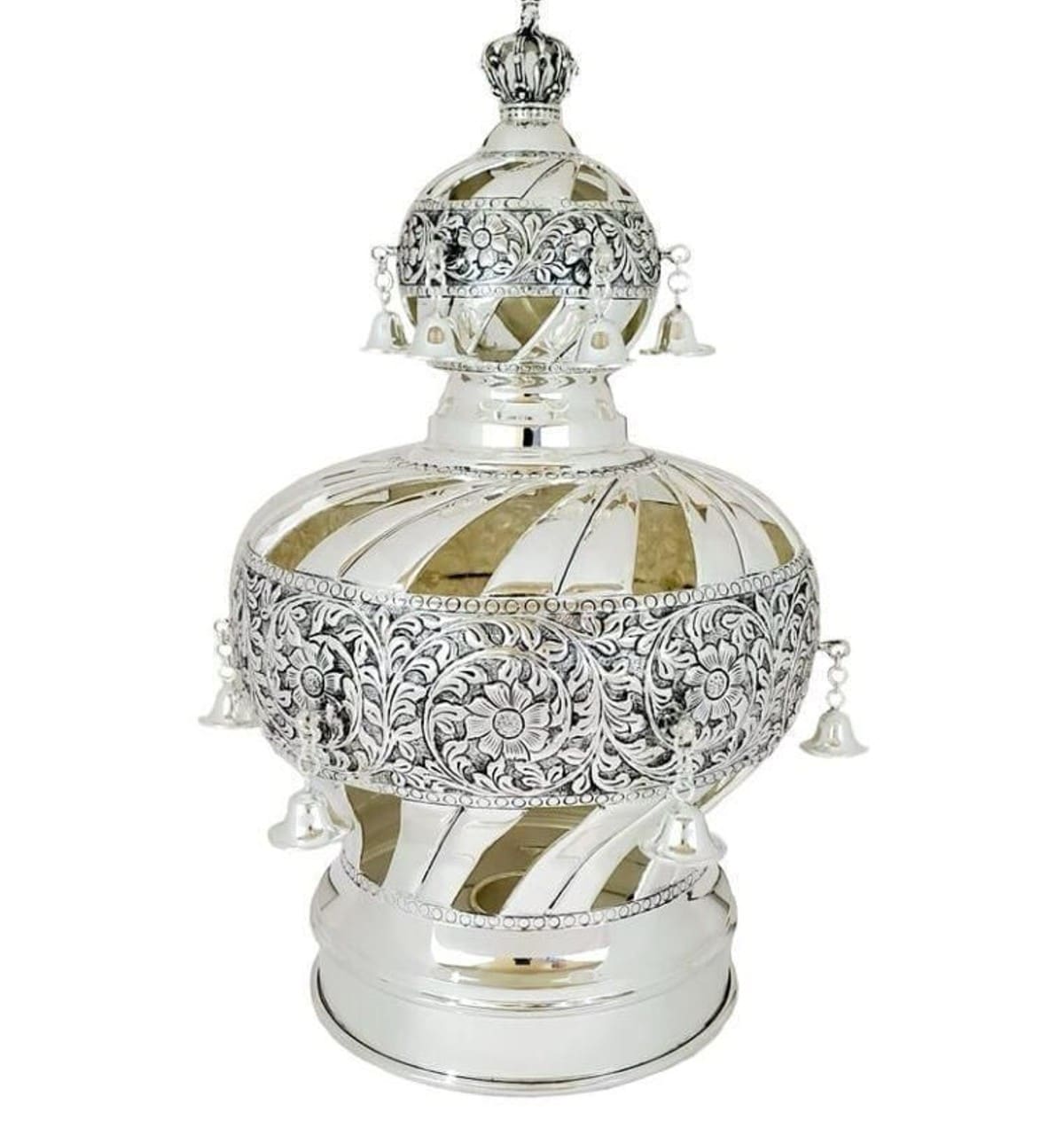 Silver-plated Torah scroll crown – Ateret Chen