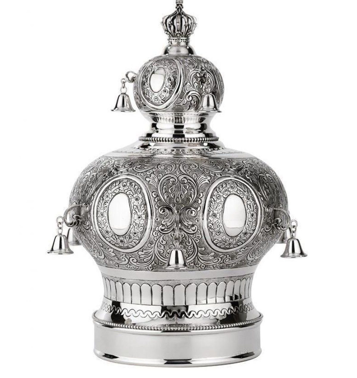 Silver-plated Torah scroll crown – Ateret Yisrael
