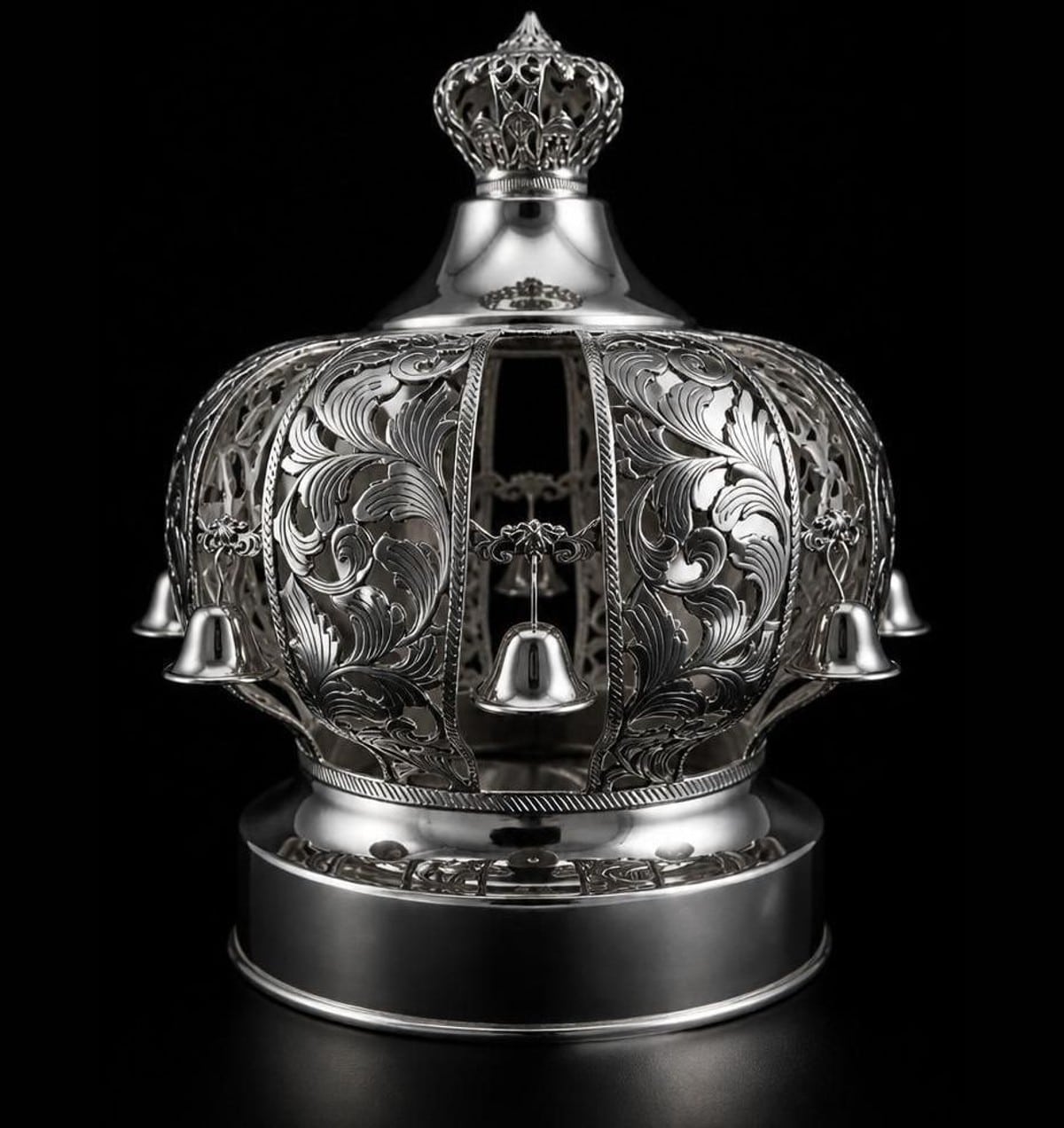Silver-plated Torah scroll crown – Ateret Shushan
