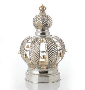 Silver-plated Torah scroll crown – Zohar crown