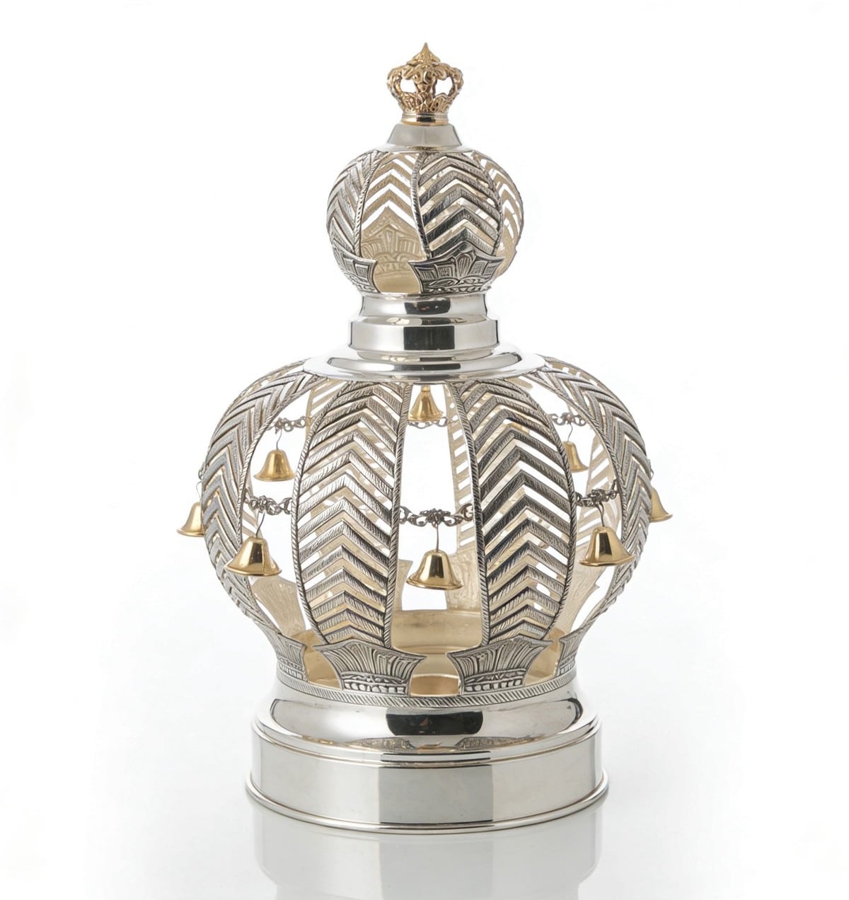 Silver-plated Torah scroll crown – Zohar crown