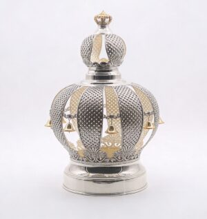 Silver-plated Torah scroll crown – Noga crown