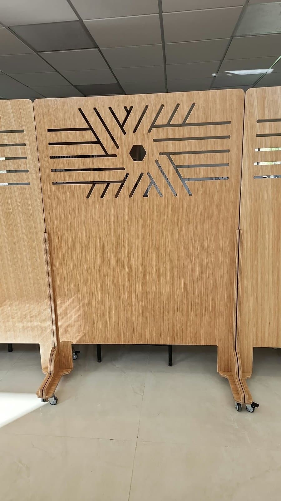 A portable Star of David partition in a synagogue