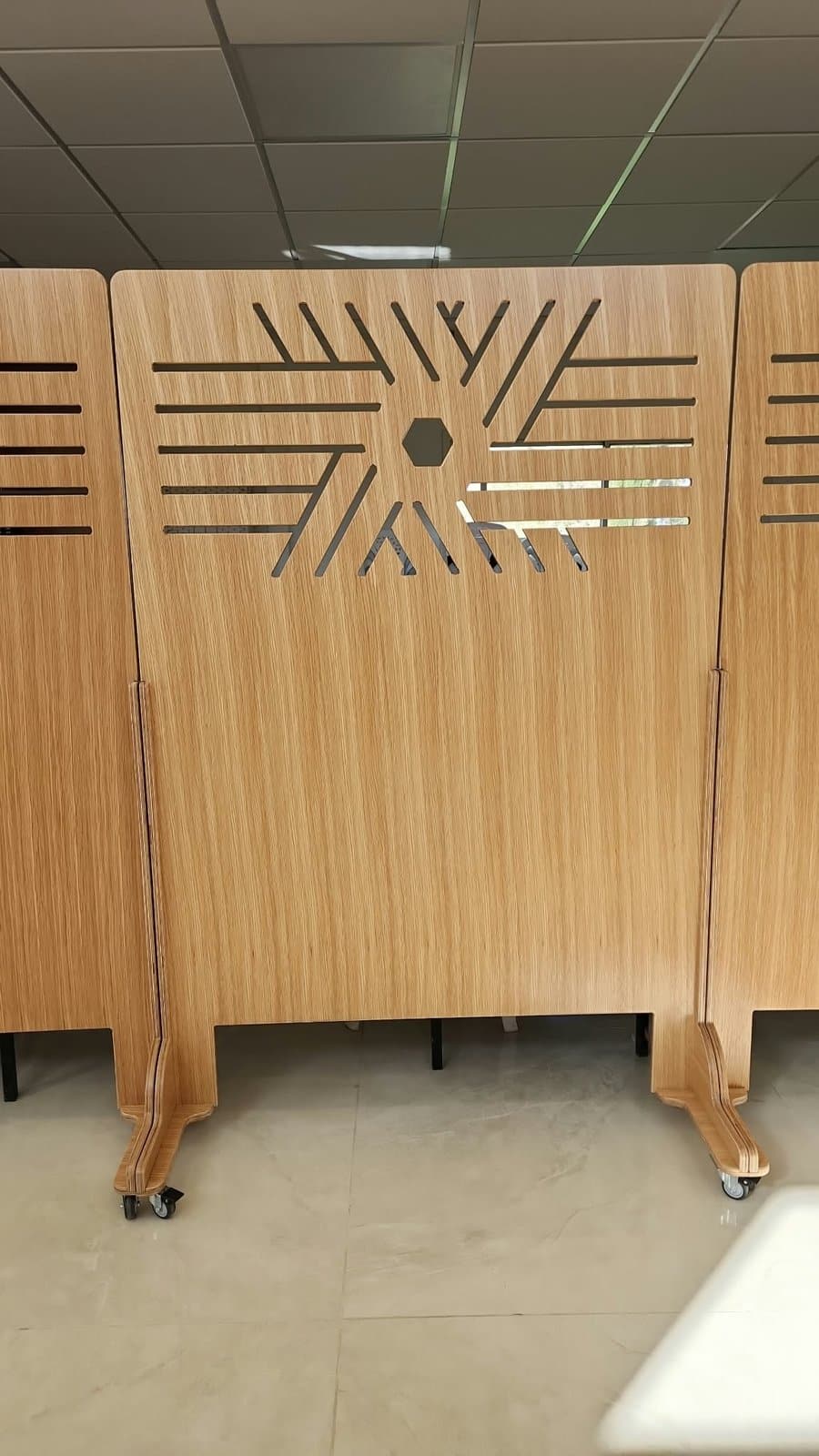 A portable Star of David partition in a synagogue